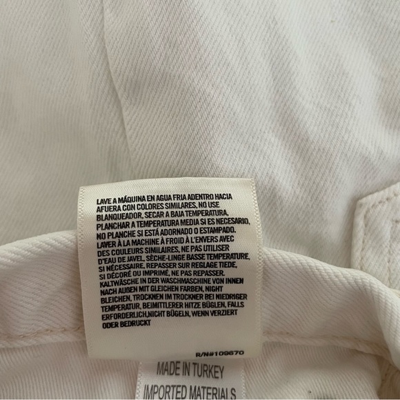 Agolde 90’s white button fly jeans shorts 37355 - Picture 7 of 13